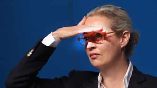 Die AfD-Bundessprecher Alice Weidel und Tino Chrupalla. (c) picture alliance/Sammy Minkoff